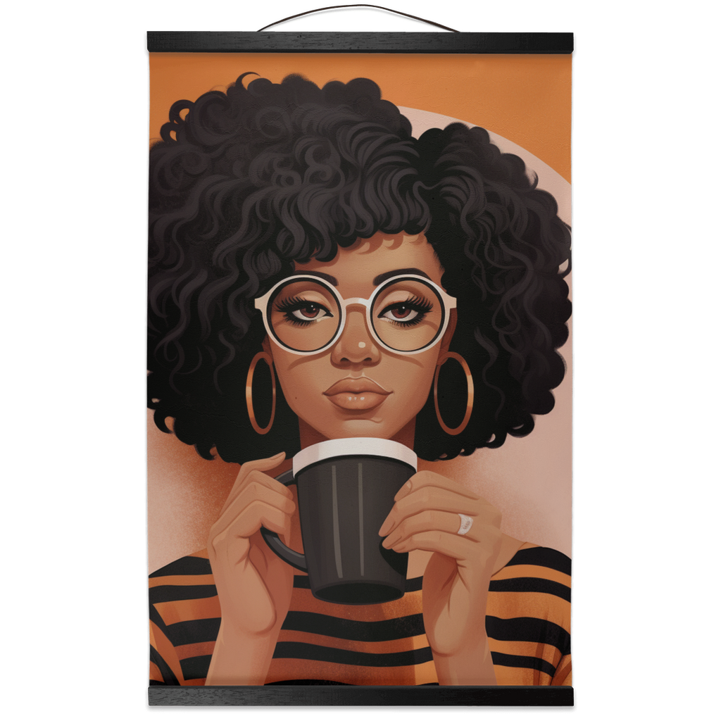 Coffee Break Collection|  Jamila |  Hanging Canvas | Black Women art |