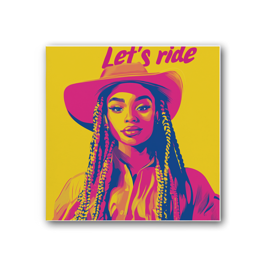 Bey Collection| Winnie Orange : Let's Ride Premium Stretched Canvas