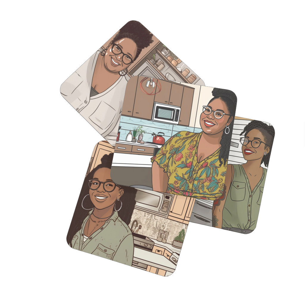 | Stephanie Melanin Magic| Hardboard Coaster Set of 4