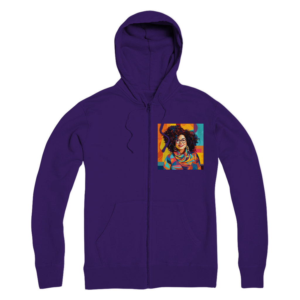 Black In Tech Collection| Maria| Premium Adult Zip Hoodie
