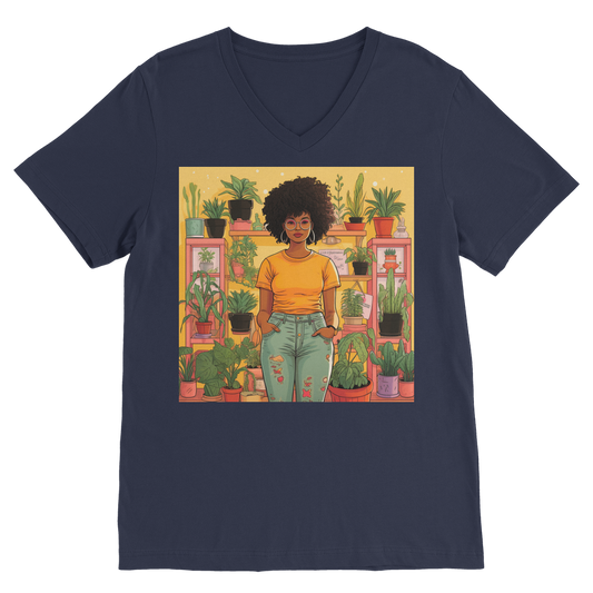 | Plant Mom Collection | Navia Sunlight | Premium V-Neck T-Shirt