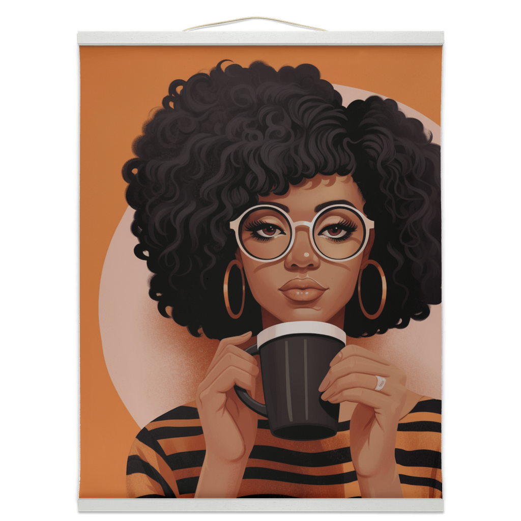 Coffee Break Collection|  Jamila |  Hanging Canvas | Black Women art |