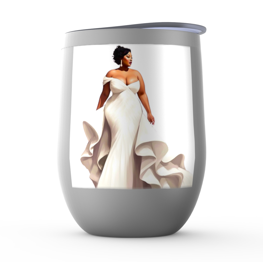 Wedding Collection| Gem Stemless Wine Tumblers | Black Bride | Bachelorette Party Gift | Diversity Celebration |
